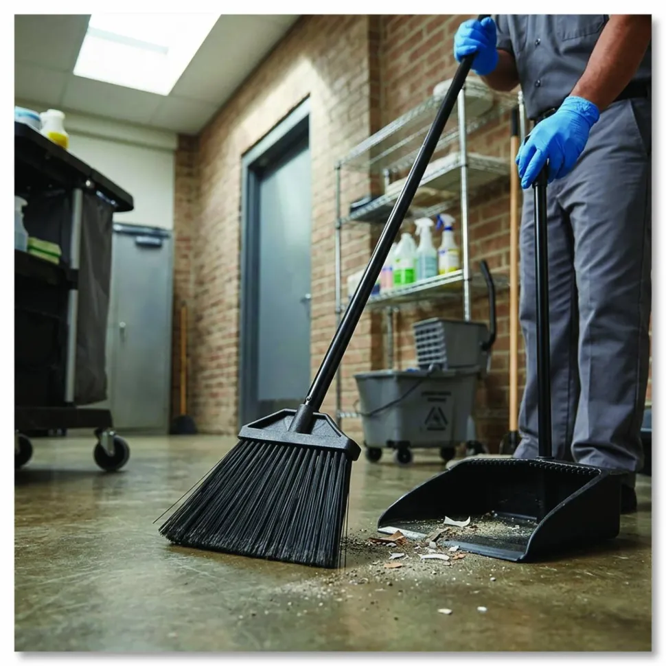 Boardwalk Large Angle Broom, 57" Length, Black