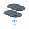 Boardwalk Lids for 44 gal Waste Receptacles, Flat-Top, Round, Plastic Gray
