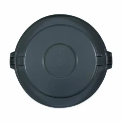 Boardwalk Lids for 44 gal Waste Receptacles, Flat-Top, Round, Plastic Gray