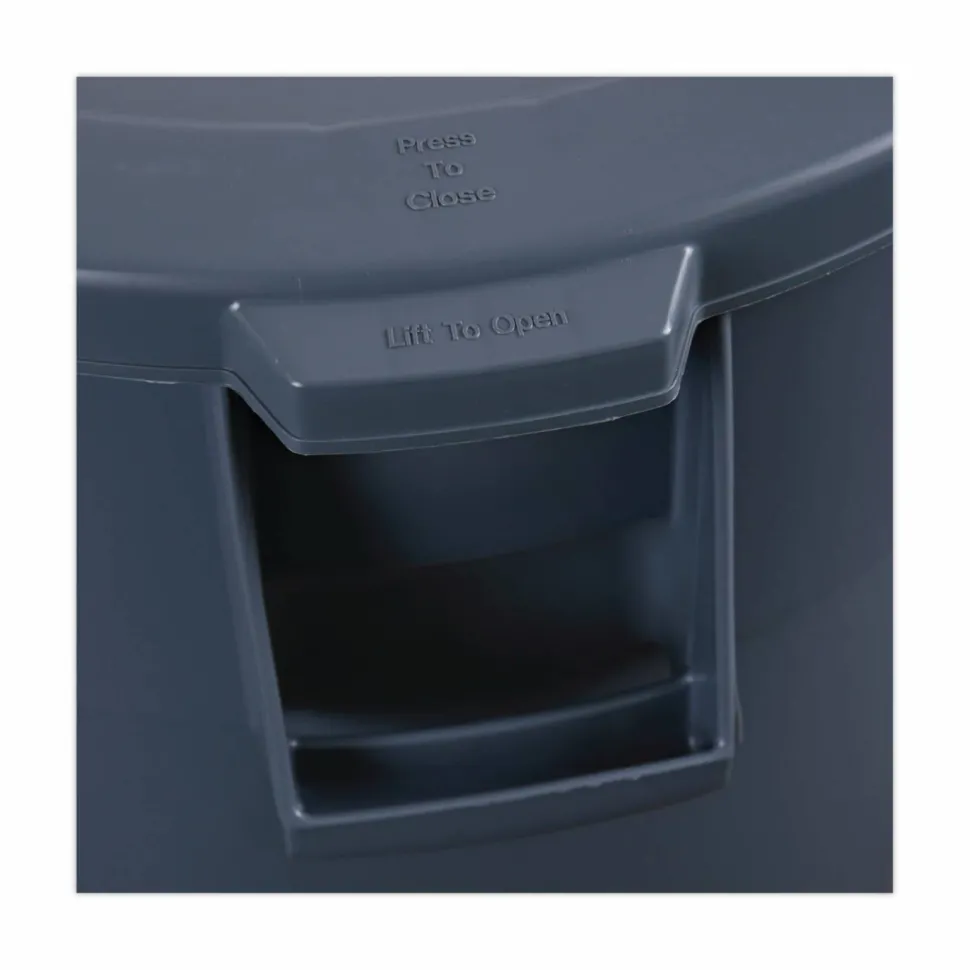 Boardwalk Lids for 32 gal Waste Receptacle, Flat-Top, Round, Plastic, Gray