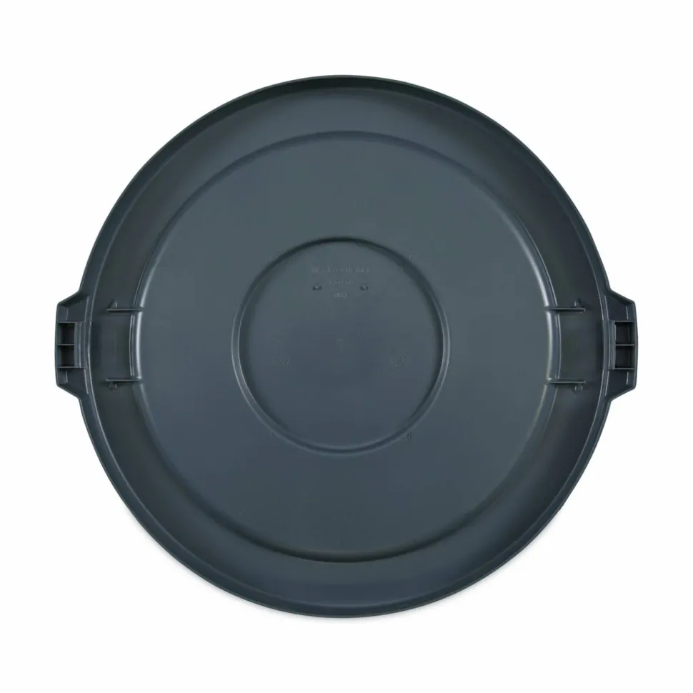Boardwalk Lids for 32 gal Waste Receptacle, Flat-Top, Round, Plastic, Gray