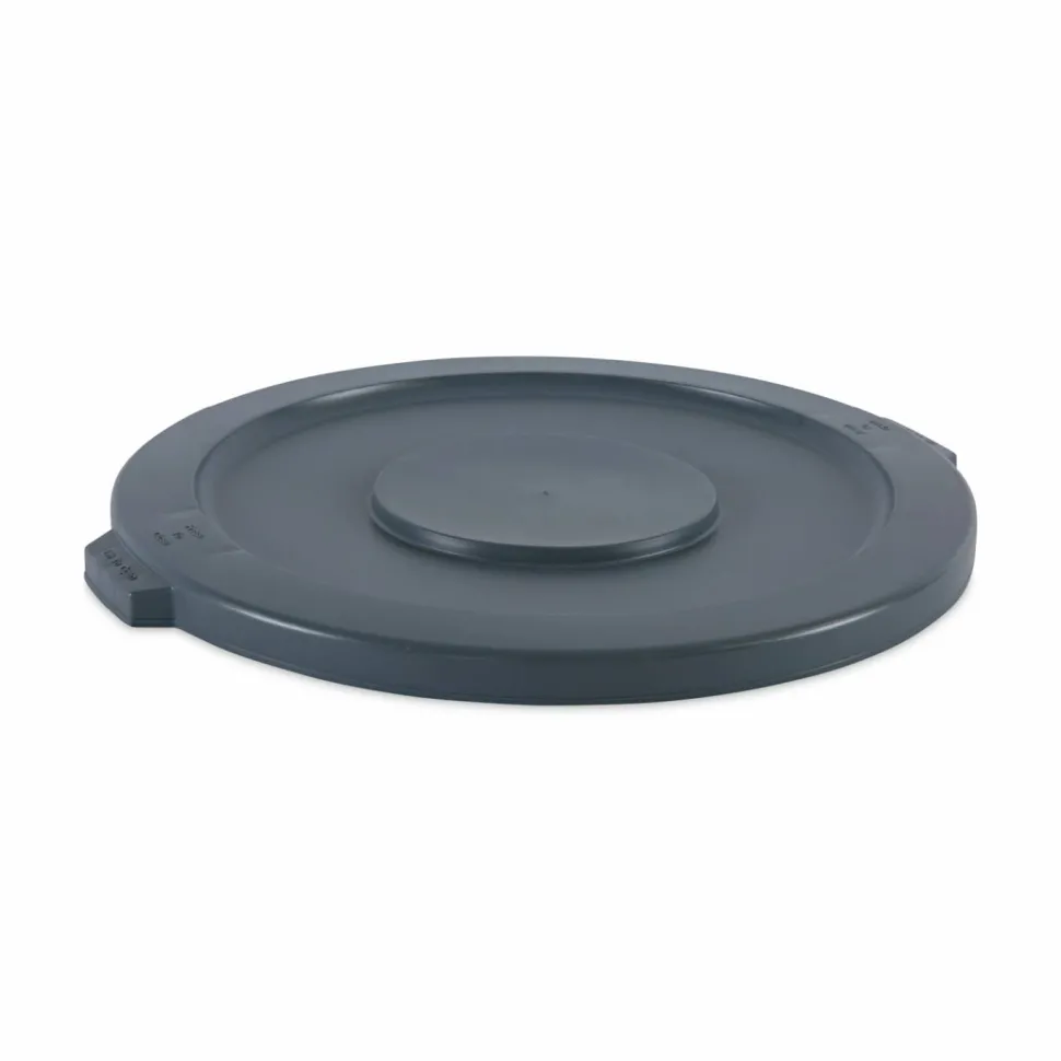 Boardwalk Lids for 32 gal Waste Receptacle, Flat-Top, Round, Plastic, Gray
