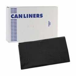 Boardwalk Linear Low Density Industrial Can Liners, 45 gal, 0.7 mil, 40" x 46", Black, Flat Pack, 100/Carton