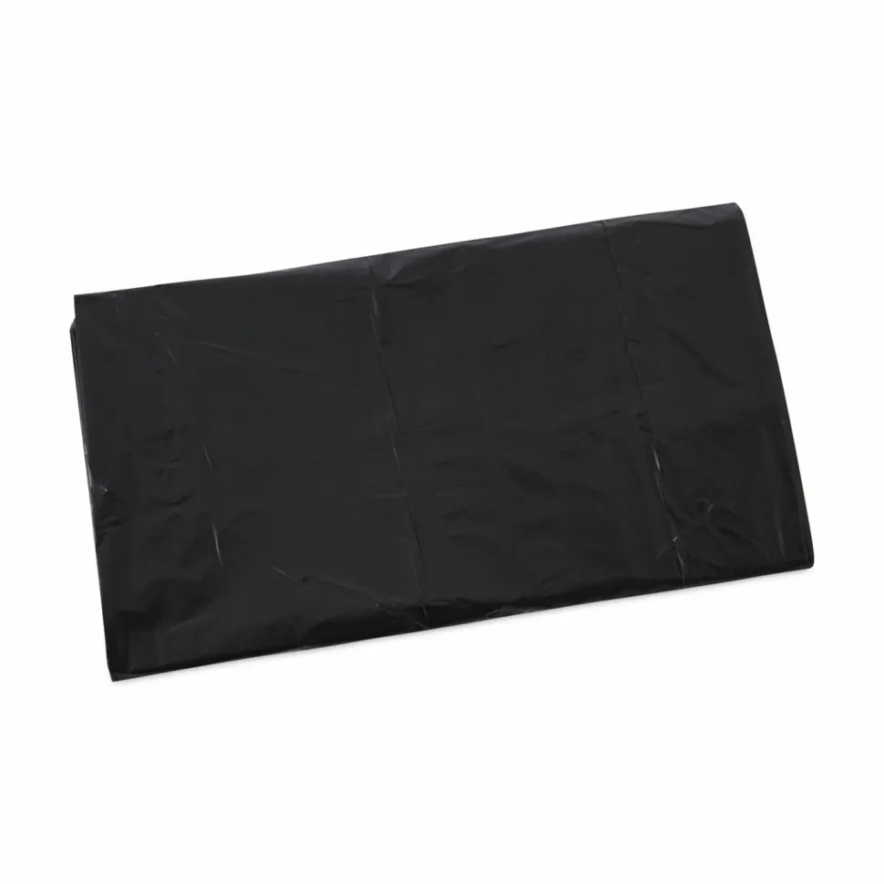 Boardwalk Linear Low Density Industrial Can Liners, 45 gal, 0.7 mil, 40" x 46", Black, Flat Pack, 100/Carton
