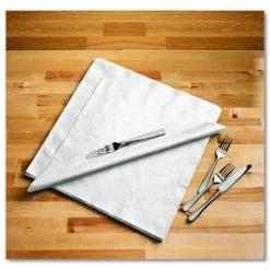Boardwalk Linen-Feel Flat Napkins, 1-Ply, 14 x 14, White, 1,000/Carton