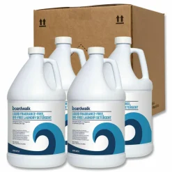 Boardwalk Liquid Fragrance-Free, Dye-Free Laundry Detergent, Unscented, 1 gal Bottle, 4/Carton