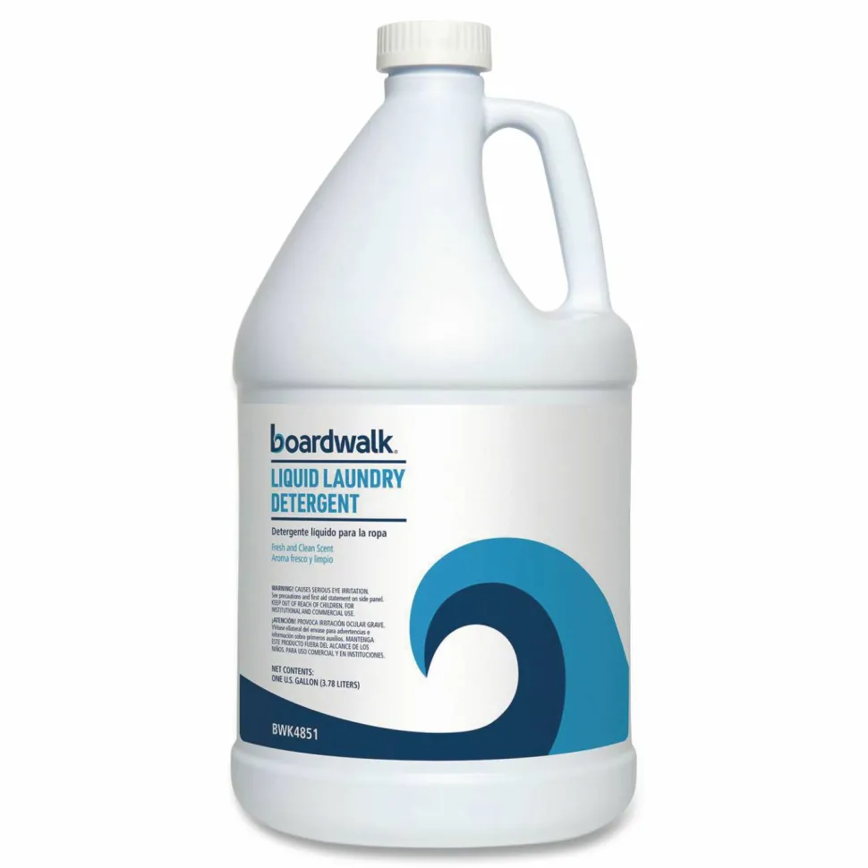 Boardwalk Liquid Laundry Detergent, Fresh and Clean Scent, 1 gal Bottle, 4/Carton