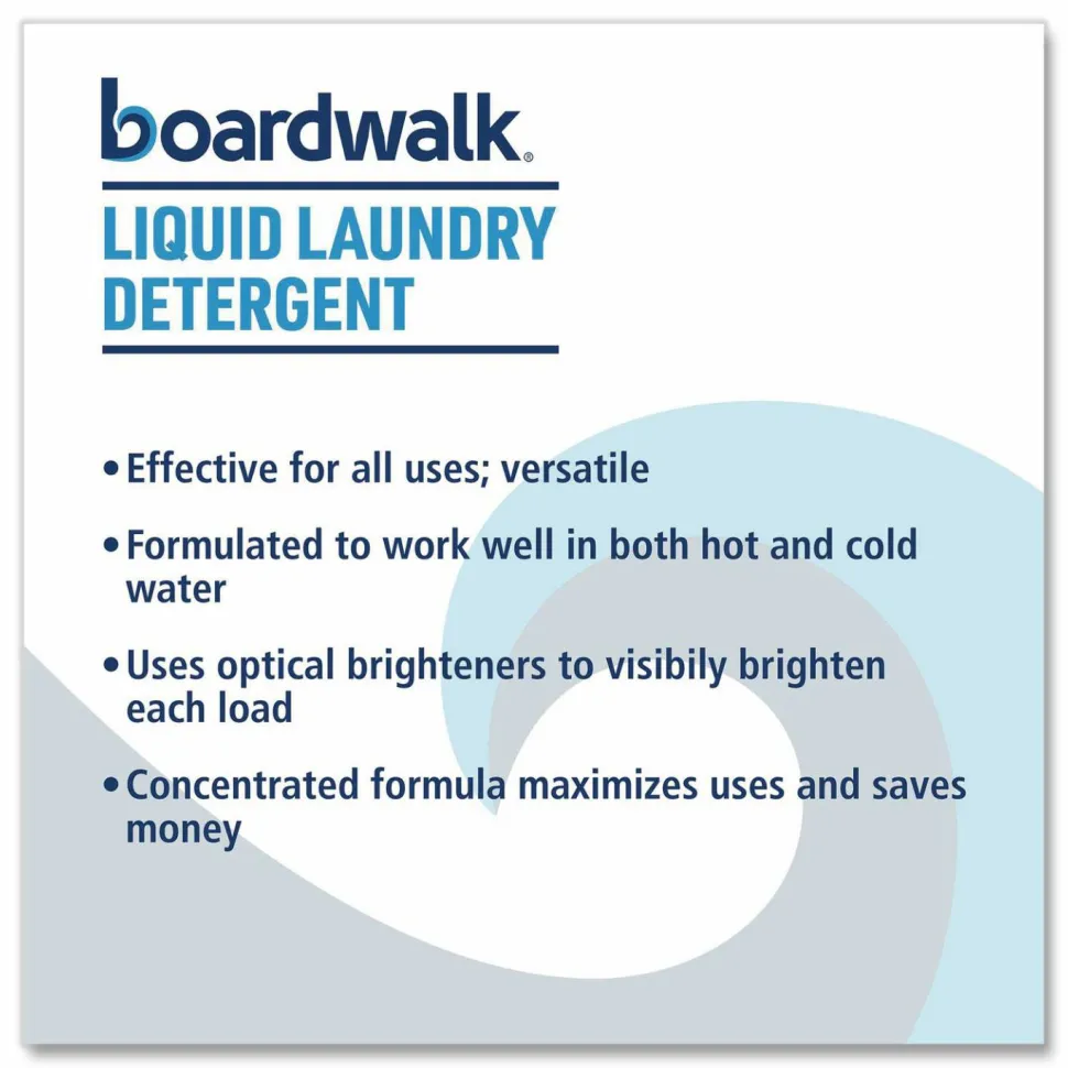 Boardwalk Liquid Laundry Detergent, Fresh and Clean Scent, 1 gal Bottle, 4/Carton