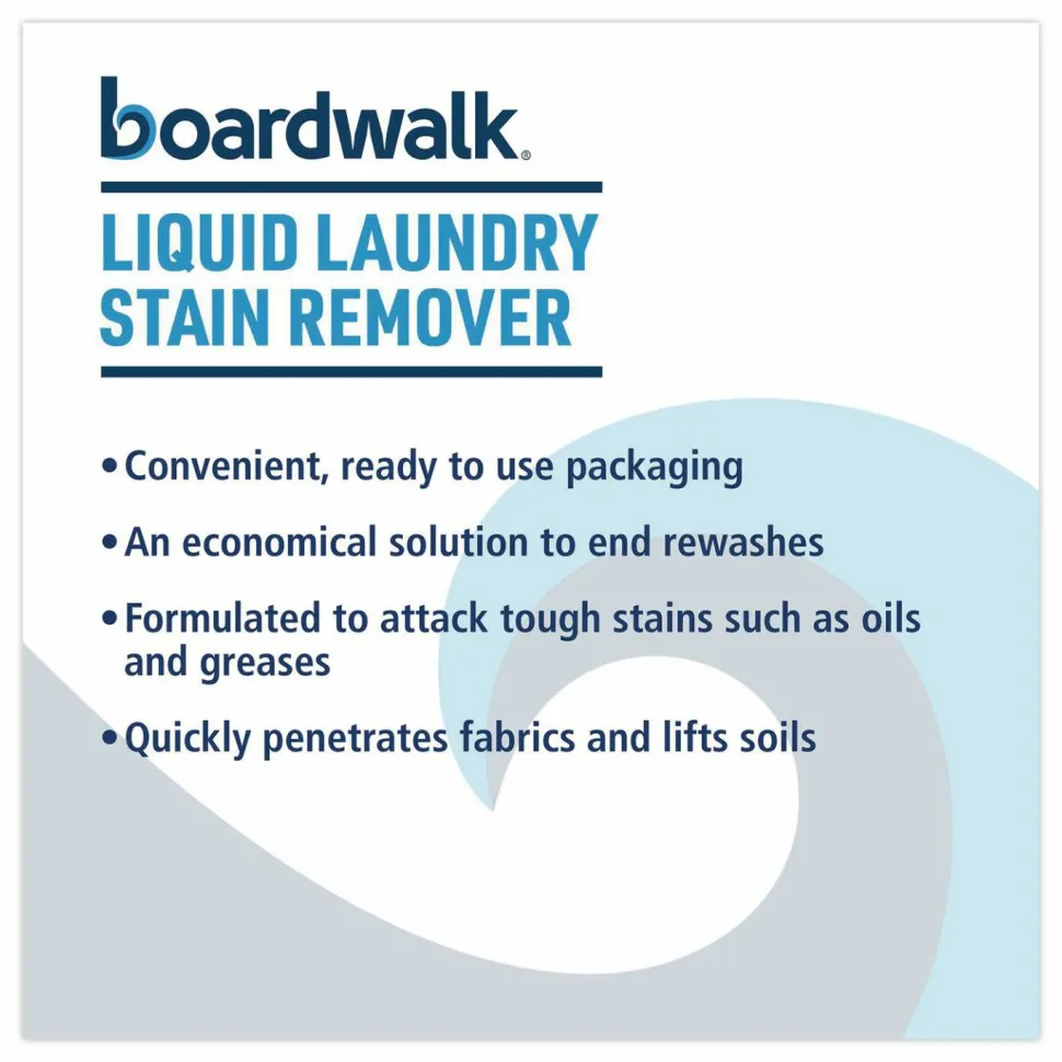 Boardwalk Liquid Laundry Stain Remover, Fresh and Clean Scent, 32 oz Bottle, 6/Carton