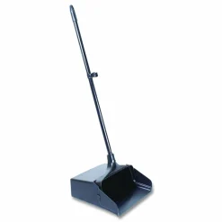 Boardwalk Lobby Dust Pan, 11.75 x 37, 34" Handle, Plastic/Aluminum, Black, 6/Carton