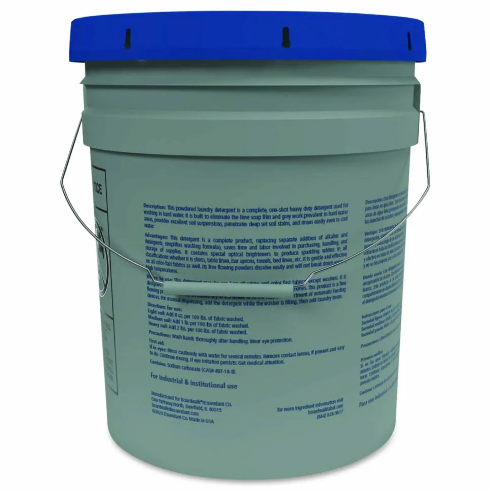 Boardwalk Low Suds Industrial Powder Laundry Detergent, Fresh Lemon Scent, 40lb Pail