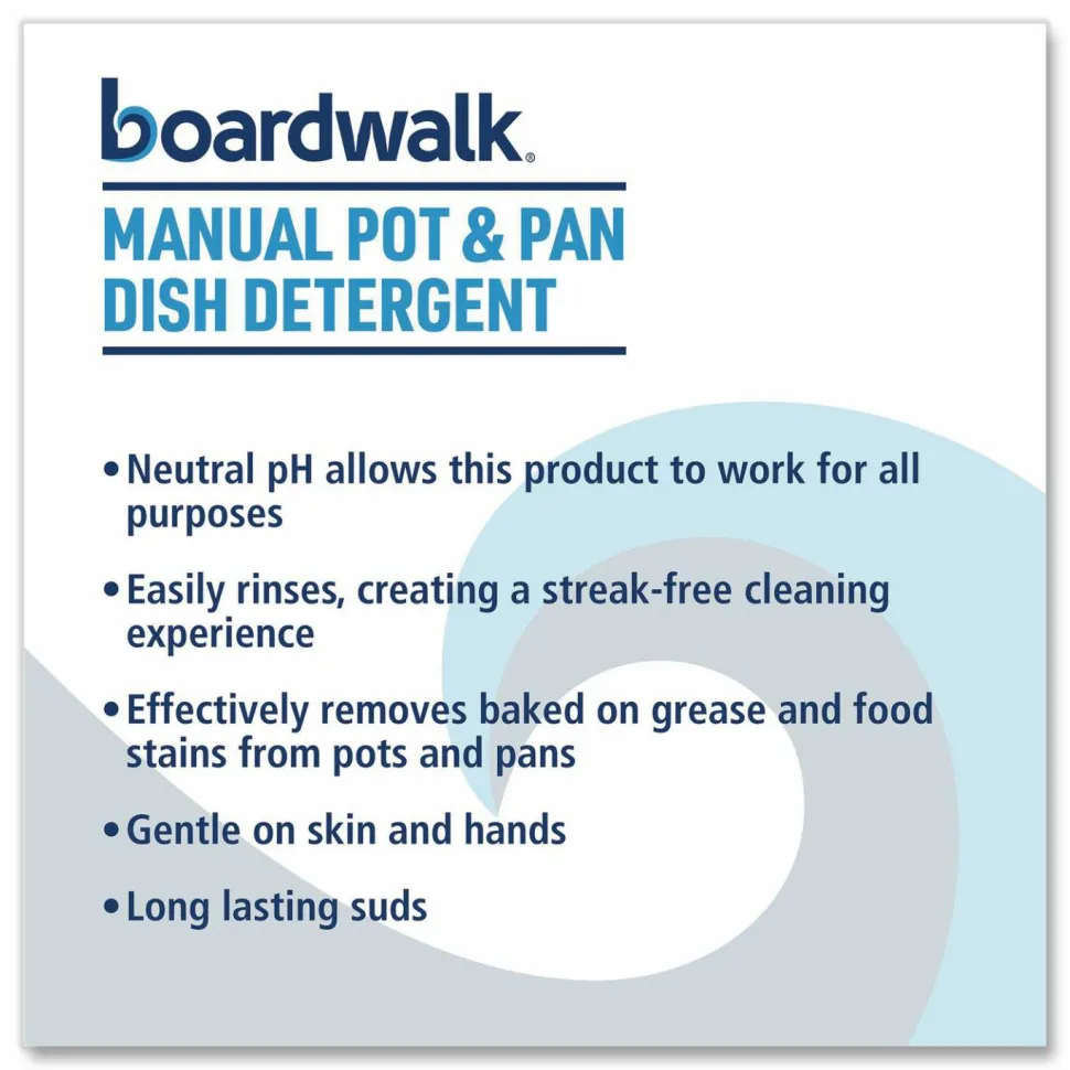 Boardwalk Manual Pot and Pan Dish Detergent, Fresh Breeze Scent, 38 oz Bottle, 8/Carton