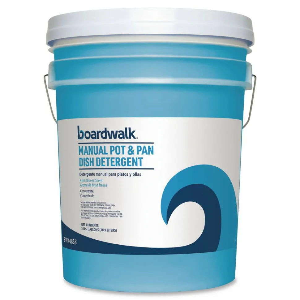 Boardwalk Manual Pot and Pan Dish Detergent, Fresh Breeze Scent, 5 gal Pail
