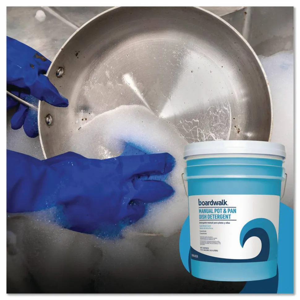Boardwalk Manual Pot and Pan Dish Detergent, Fresh Breeze Scent, 5 gal Pail