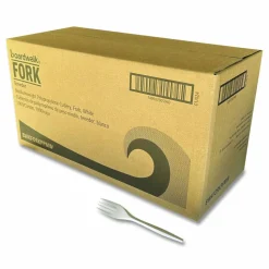 Boardwalk Mediumweight Polypropylene Cutlery, Fork, 5.51