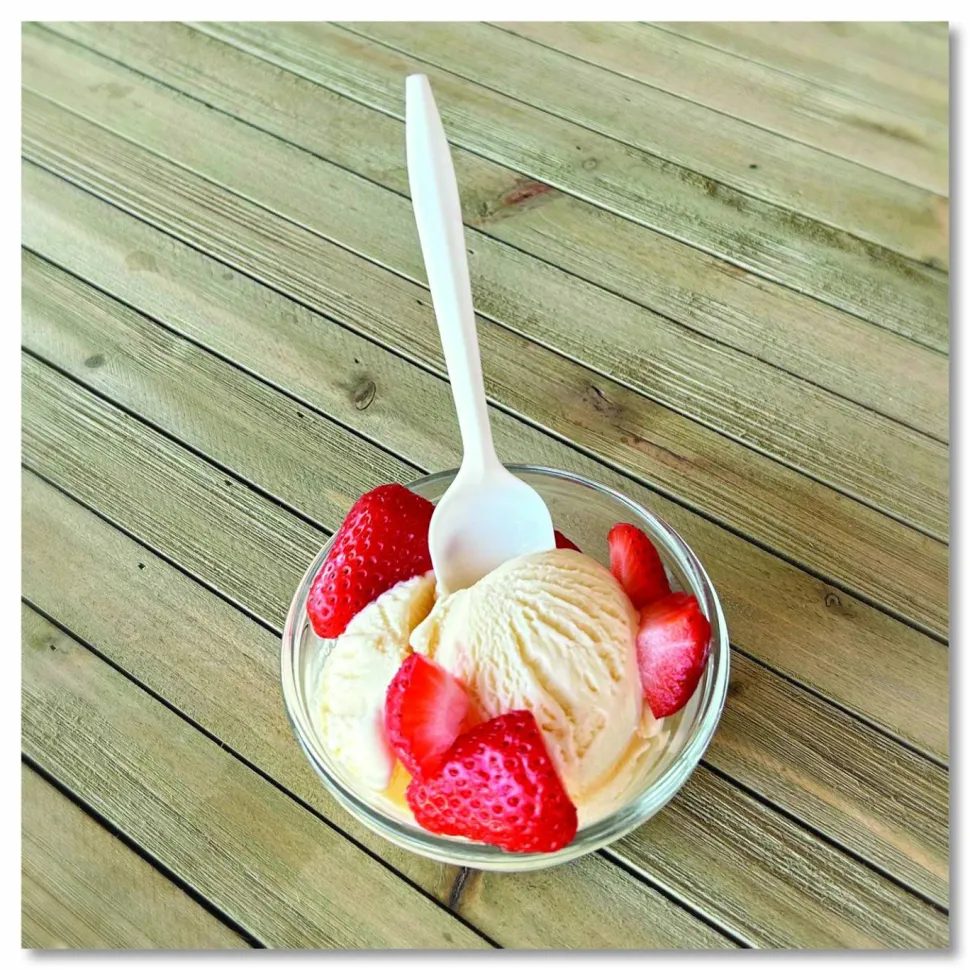 Boardwalk Mediumweight Polypropylene Cutlery, Spoon, 5.31", Plastic, White, 1,000/Carton