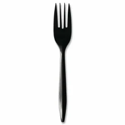 Boardwalk Mediumweight Polypropylene Cutlery, Fork, Plastic, Black, 1,000/Carton