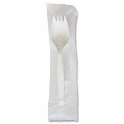 Boardwalk Mediumweight Wrapped Polypropylene Cutlery, Spork, Plastic, White, 1000/Carton
