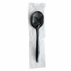 Boardwalk Mediumweight Wrapped Polypropylene Cutlery, Soup Spoon, Plastic, Black, 1,000/Carton