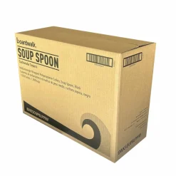 Boardwalk Mediumweight Wrapped Polypropylene Cutlery, Soup Spoon, Plastic, Black, 1,000/Carton
