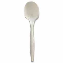 Boardwalk Mediumweight Wrapped Polypropylene Cutlery, Soup Spoon, 4.86", Plastic, White, 1,000/Carton