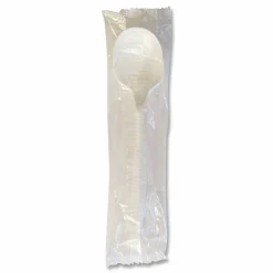 Boardwalk Mediumweight Wrapped Polypropylene Cutlery, Soup Spoon, 4.86
