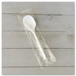 Boardwalk Mediumweight Wrapped Polypropylene Cutlery, Soup Spoon, 4.86