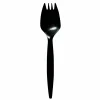 Boardwalk Mediumweight Wrapped Polypropylene Cutlery, Spork, Plastic, Black, 1,000/Carton