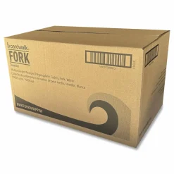 Boardwalk Mediumweight Wrapped Polypropylene Cutlery, Fork, 5.51", Plastic, White, 1,000/Carton