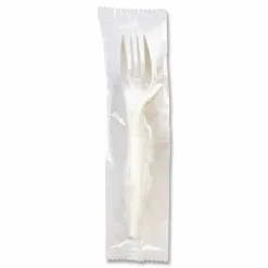 Boardwalk Mediumweight Wrapped Polypropylene Cutlery, Fork, 5.51