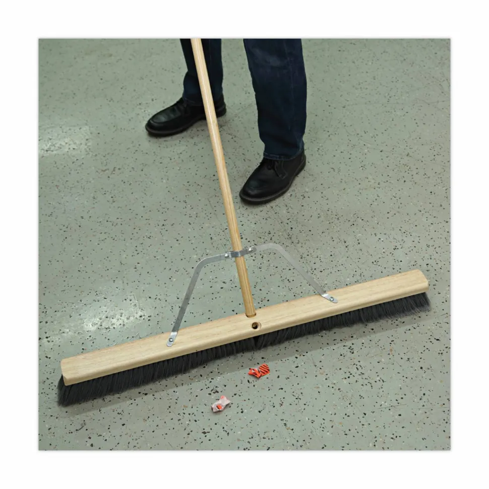 Boardwalk Metal Handle Braces, Large, Fits 24" to 48" Floor Sweeps, 0.5 x 17 x 12