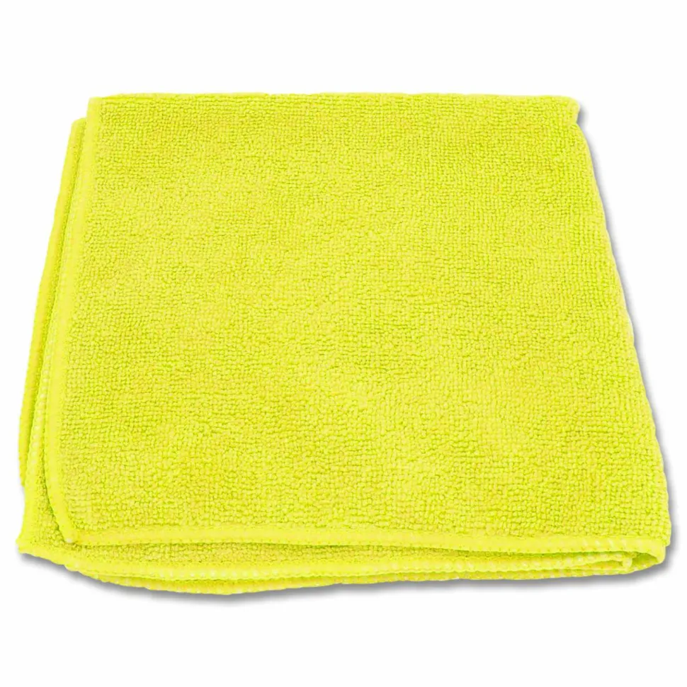 Boardwalk Microfiber Cleaning Cloths, 12 x 12, Yellow, 12/Pack