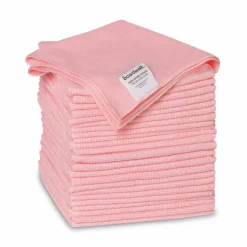 Boardwalk Microfiber Cleaning Cloths, 16 x 16, Pink, 24/Pack