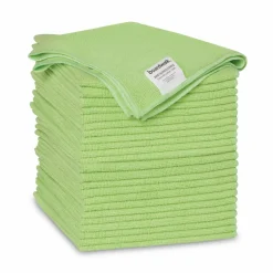 Boardwalk Microfiber Cleaning Cloths, 16 x 16, Green, 24/Pack