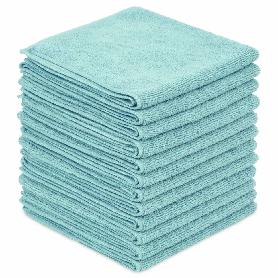 Boardwalk Microfiber Cleaning Cloths, 12 x 12, Blue, 12/Pack