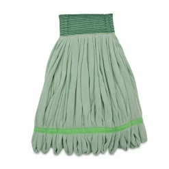 Boardwalk Microfiber Looped-End Wet Mop Heads, Medium, Green, 12/Carton