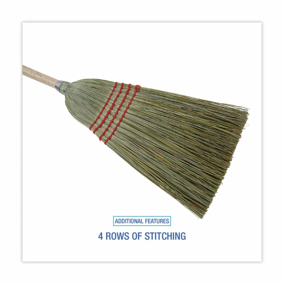 Boardwalk Mixed Fiber Maid Broom, Mixed Fiber Bristles, 55" Overall Length, Natural