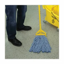 Boardwalk Mop Head, Standard Head, Cotton/Synthetic Fiber, Cut-End, #20, Blue, 12/Carton