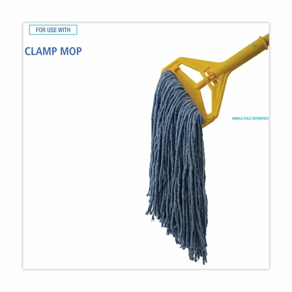Boardwalk Mop Head, Standard Head, Cotton/Synthetic Fiber, Cut-End, #20, Blue, 12/Carton