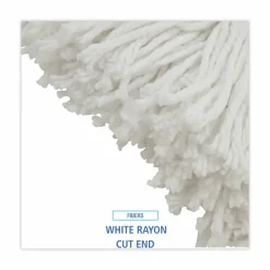 Boardwalk Mop Head, Value Standard Head, Rayon Fiber, Cut-End, #16, White, 12/Carton