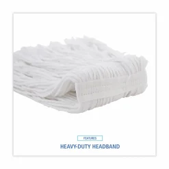 Boardwalk Mop Head, Value Standard Head, Rayon Fiber, Cut-End, #16, White, 12/Carton