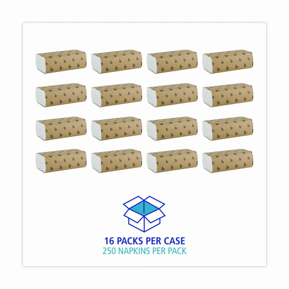 Boardwalk Multifold Paper Towels, 1-Ply, 9 x 9.45, White, 250 Towels/Pack, 16 Packs/Carton