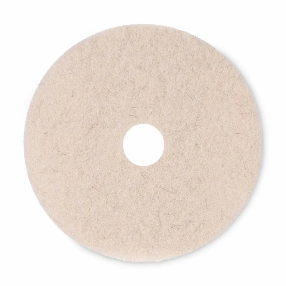 Boardwalk Natural Hog Hair Burnishing Floor Pads, 20" Diameter, Tan, 5/Carton