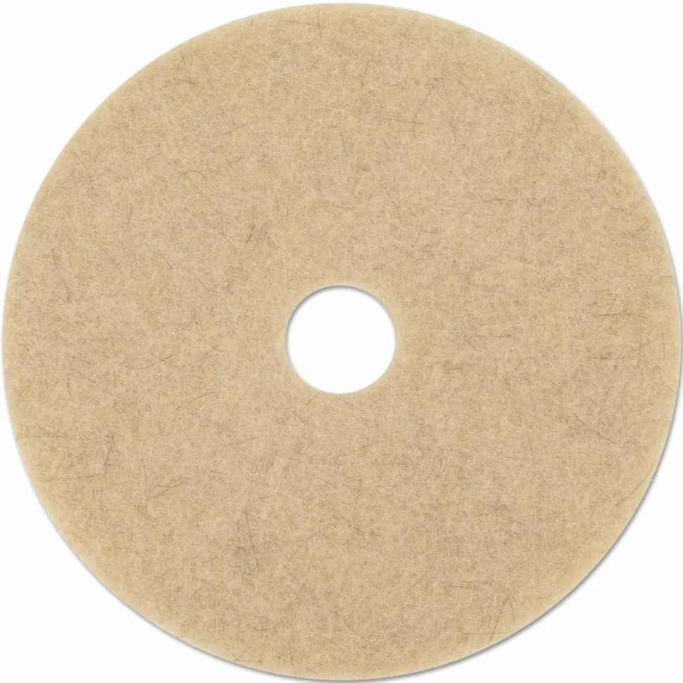 Boardwalk Natural Hog Hair Burnishing Floor Pads, 17" Diameter, Tan, 5/Carton