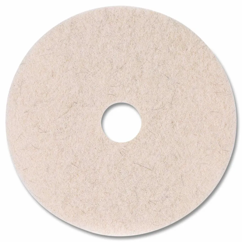 Boardwalk Natural Hog Hair Burnishing Floor Pads, 19" Diameter, Tan, 5/Carton