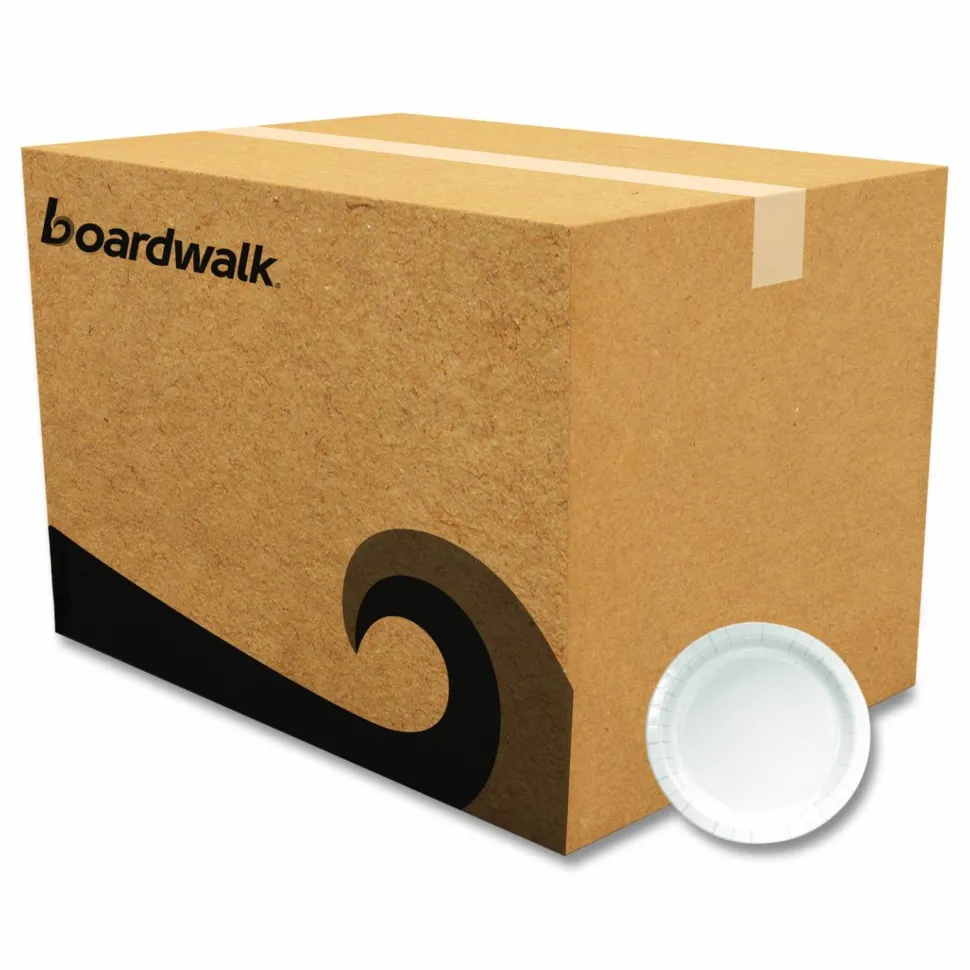 Boardwalk Paper Dinnerware, Plate, 6" dia, White, 1,000/Carton