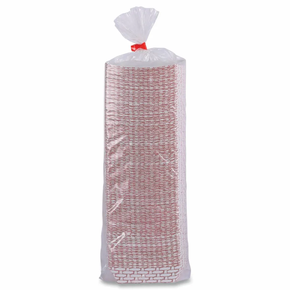 Boardwalk Paper Food Baskets, 6 oz Capacity, 3.78 x 4.3 x 1.08, Red/White, 1,000/Carton