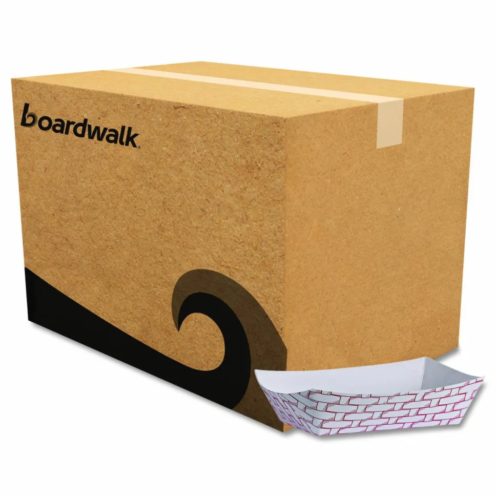 Boardwalk Paper Food Baskets, 6 oz Capacity, 3.78 x 4.3 x 1.08, Red/White, 1,000/Carton