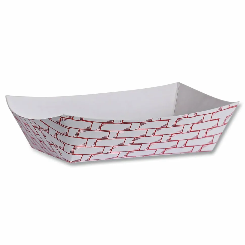 Boardwalk Paper Food Baskets, 6 oz Capacity, 3.78 x 4.3 x 1.08, Red/White, 1,000/Carton