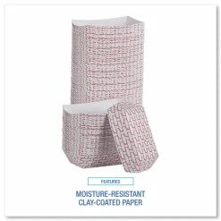 Boardwalk Paper Food Baskets, 6 oz Capacity, 3.78 x 4.3 x 1.08, Red/White, 1,000/Carton